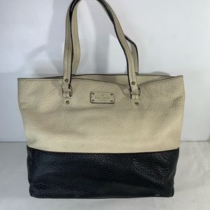 Kate Spade tumbled leather color-blocked tote